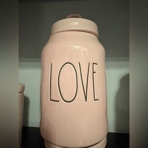 Rae Dunn Pink LOVE Canister